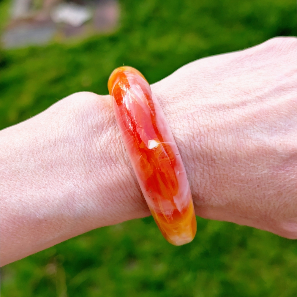 Vibrant Orange Bangle Bracelet